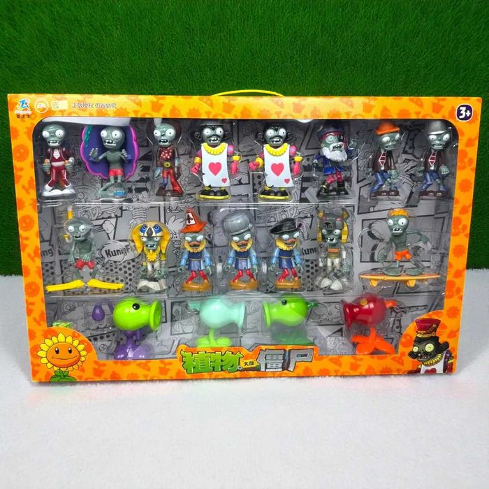 Величезний дитячий набір фігурок рослини проти Зомбі у великій коробці