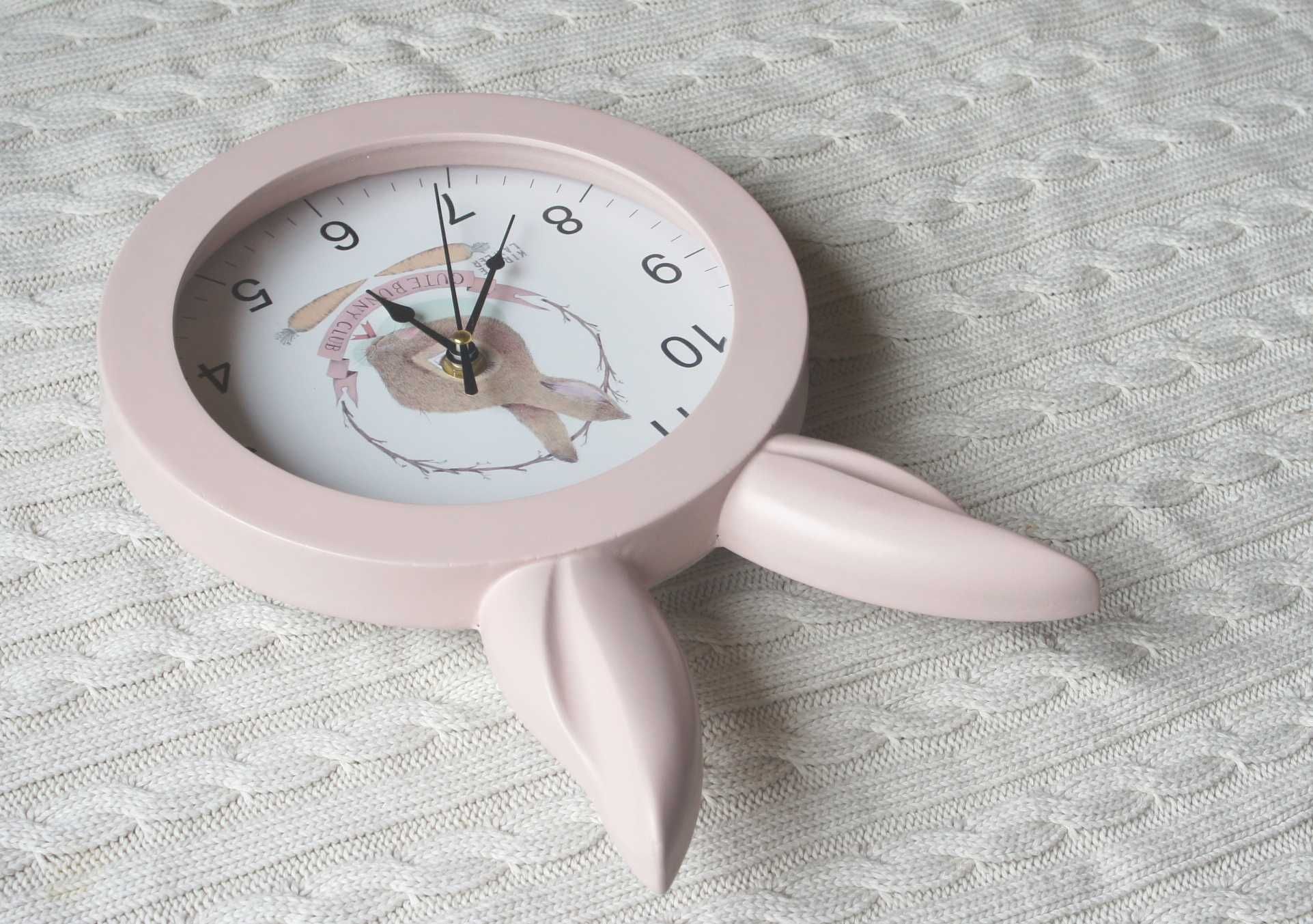Zegar ścienny królik różowy skandynawski