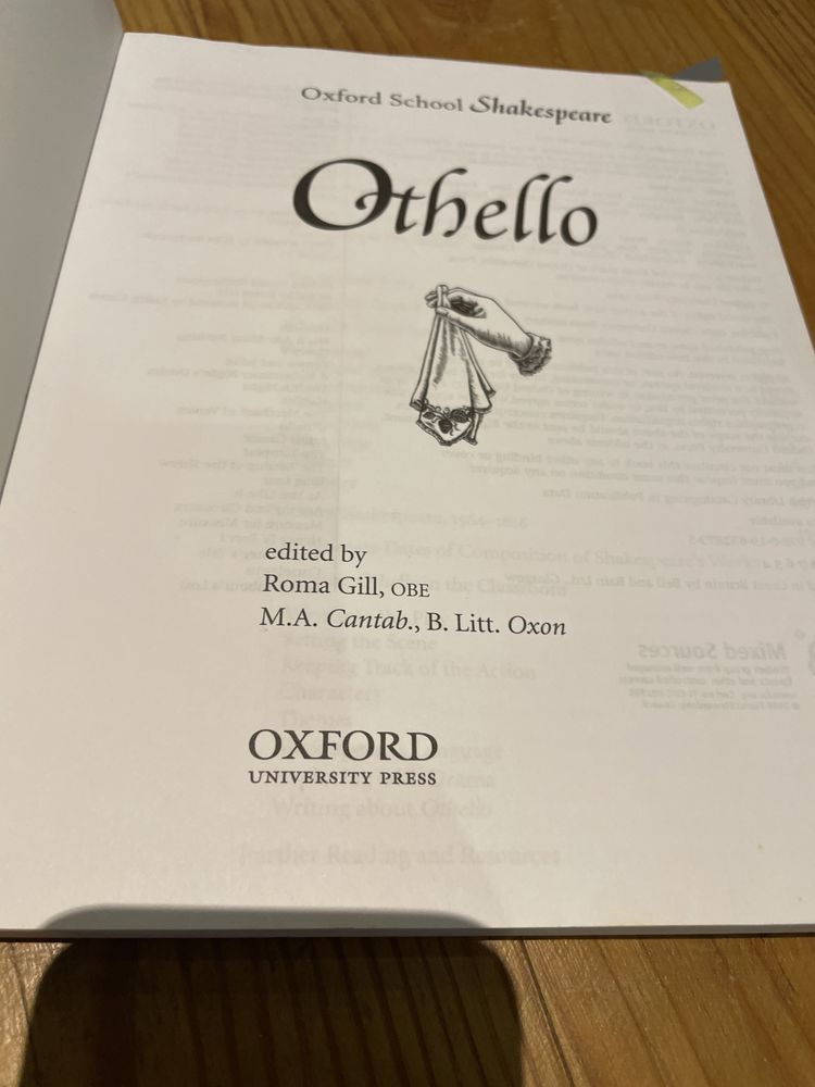 Livro Othello de Shakespeare