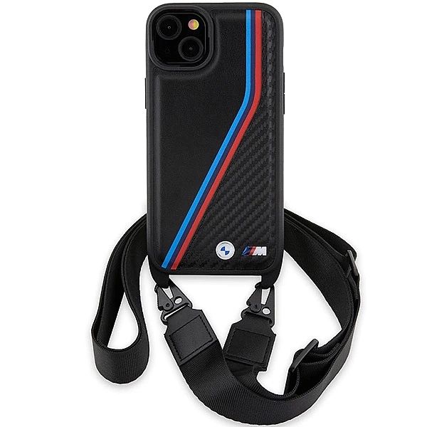 Etui BMW M Edition Carbon Tricolor Lines & Strap na iPhone 15 Plus / 1