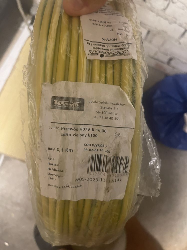 Przewod 1x16 mm 1x 100 metrow