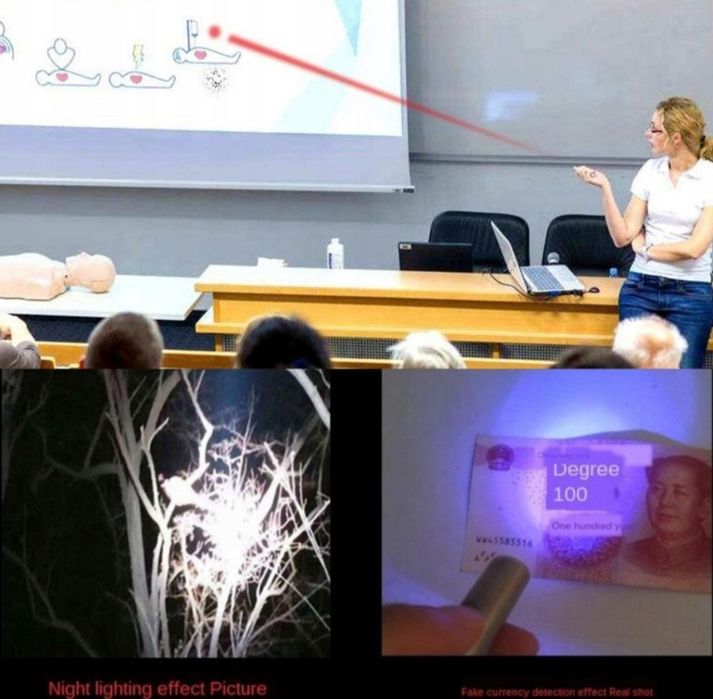 Laser lampka LED ultrafiolet zabawka dla kota USB