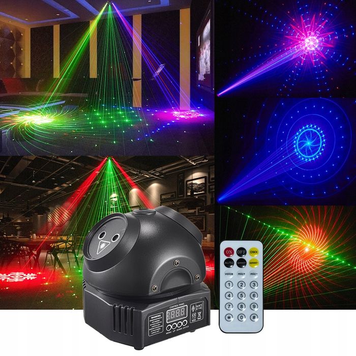 Laser RGB 30W DMX pilot ruchoma głowa na scenę imprezy