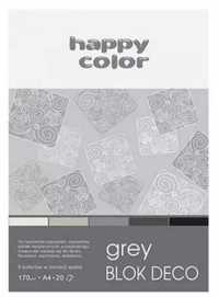 Blok A4/20K Deco Grey 170g HAPPY COLOR