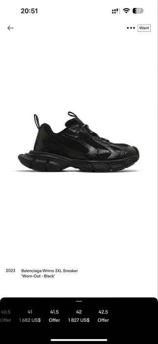 Balenciaga 3XL 39 NEW original black off women white баленсиага