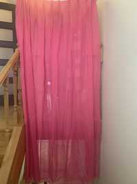 Тюль штора рожева гардини спальня дитяча метелики