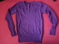 Fioletowy sweterek r. 44 (wymiary w opisie)