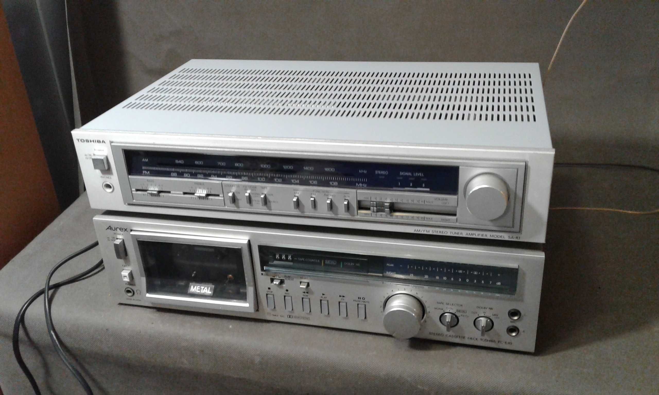 TOSHIBA ,AUREX amplituner,deck stereo vintage
