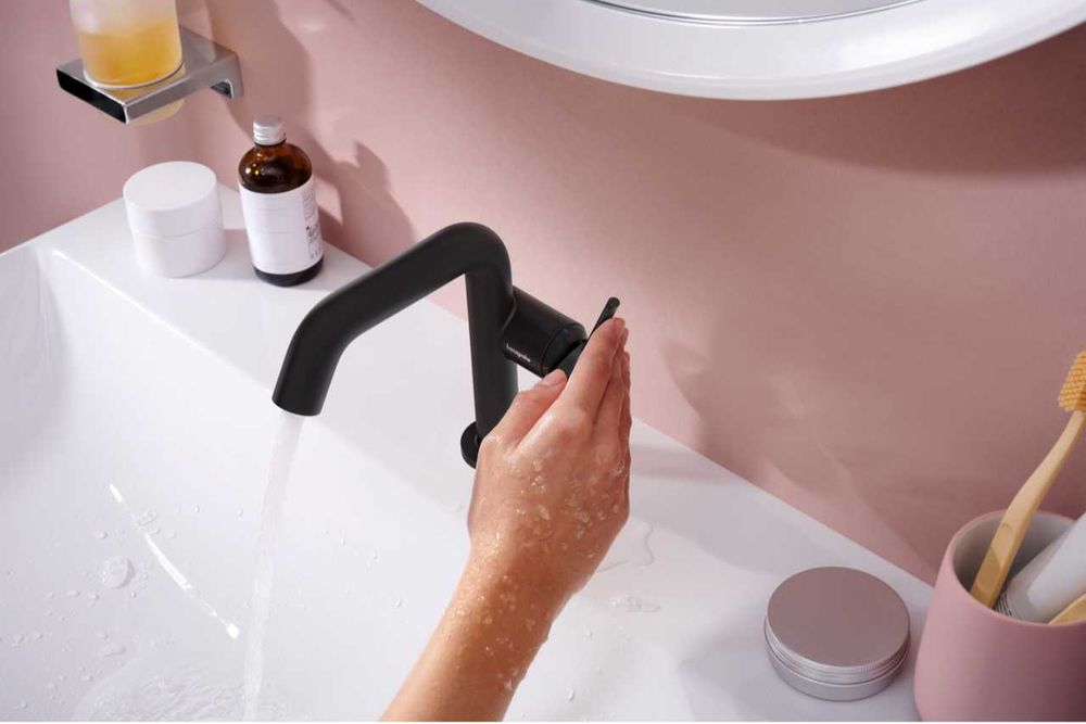 Змішувач для умивальника hansgrohe Tecturis S, чорний мат. (73320670)