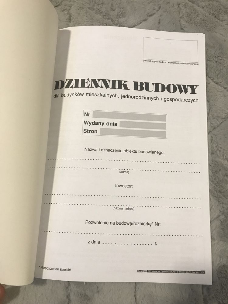 NOWY dziennik budowy