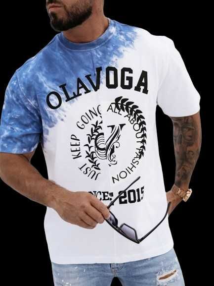 T-shirt męski O LA VOGA FORCE biało - granatowy XL