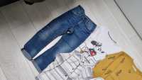 Paka 128 bluza dzinsy spodnie dresowe koszulka Zara Reserved