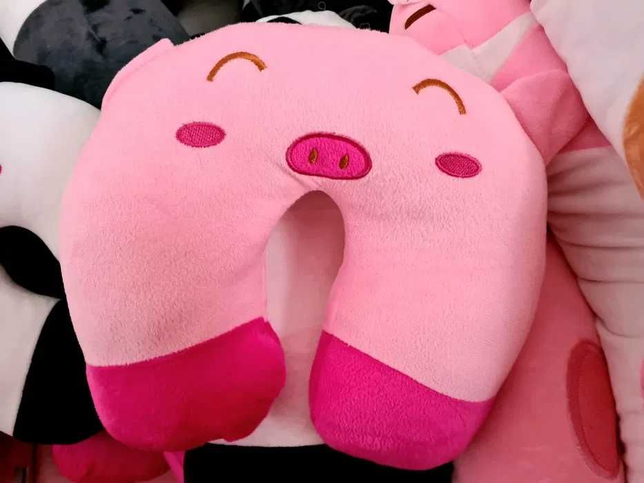 Różowa poduszka dziecięca zagłówek _ świnka