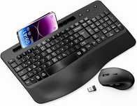 Cichy i ergonomiczny zestaw Moojay: klawiatura i mysz 2.4G do PC/Mac