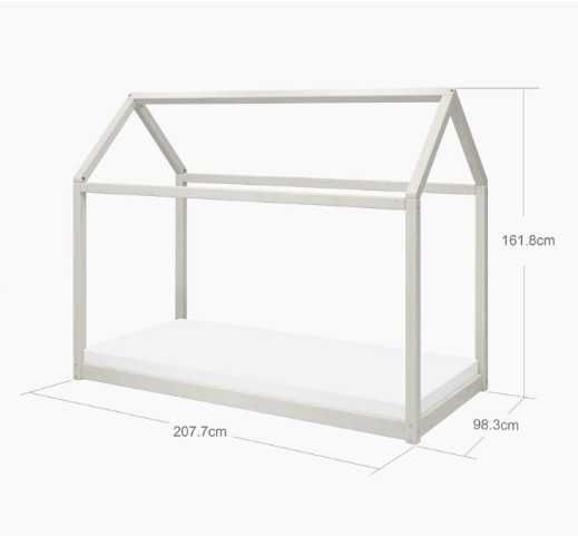 Cama Individual FLEXA, Casa , 90x200 cm Branca - Montessori