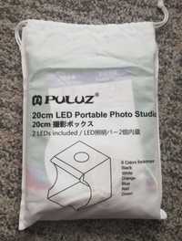 Puluz mobilne foto studio 20cm 2 LED 6 kolorów tła Nowe białe fotograf