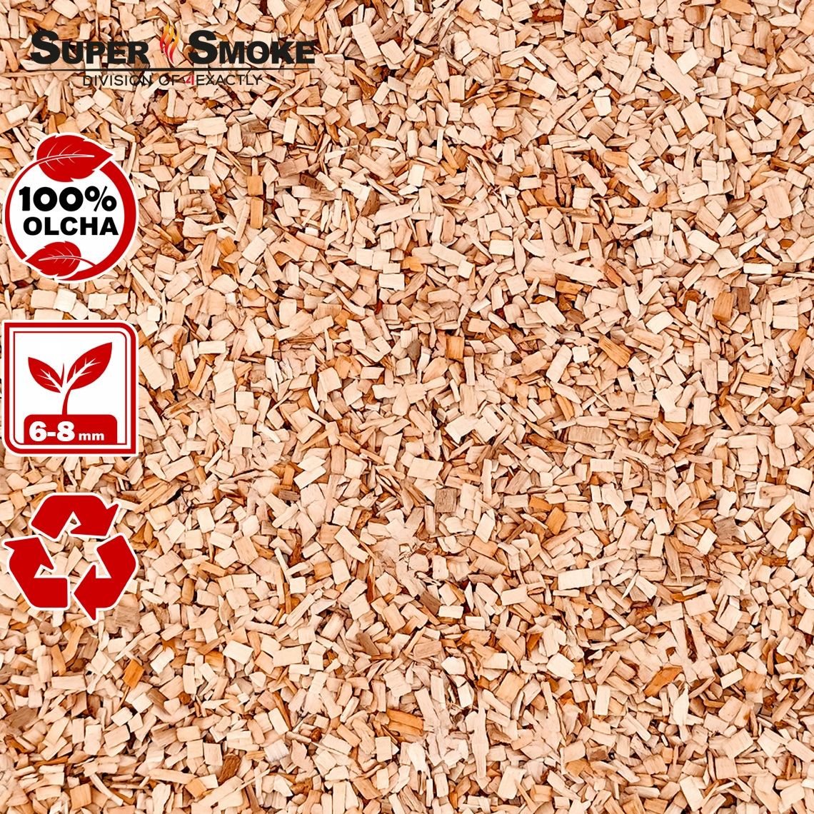 Zrębki Wędzarnicze Super Smoke OLCHA KL-08 (6-8mm) Doypack Kraft 4L