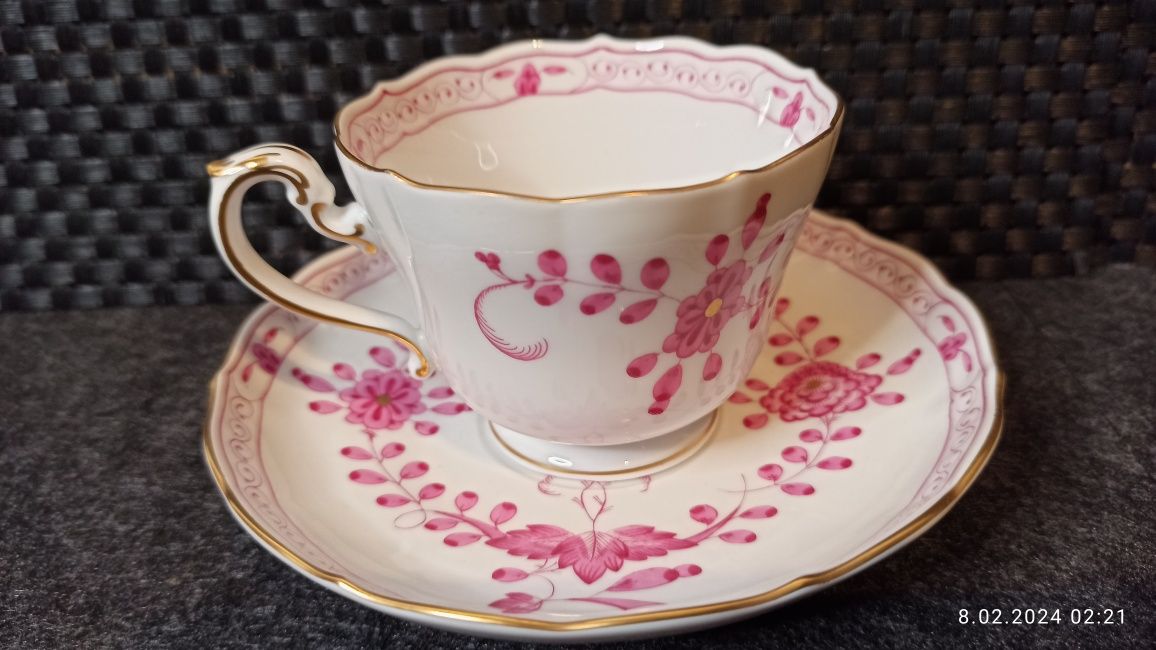 Porcelana MEISSEN DUO Miśnia  Indyjska Purpura Kolekcjonerska