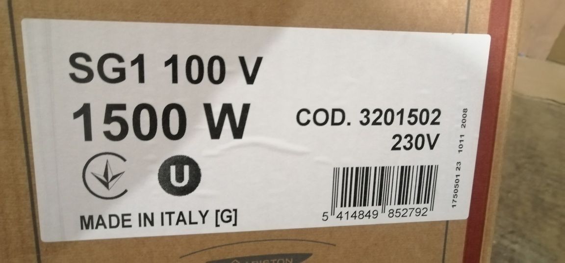 Продам новий запакований бойлер Ariston SG1 100 V (ITA)

100 літрів. Т