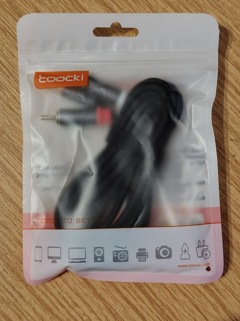 AUX HiFi аудио кабель Toocki 2 метра, 3,5мм на 2*RCA (тюльпаны)