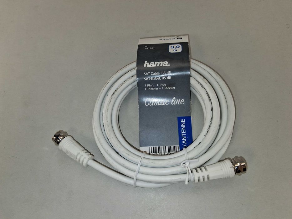 N215 Kabel Antenowy SAT Hama Classic Line 3m F-Plug 85 dB