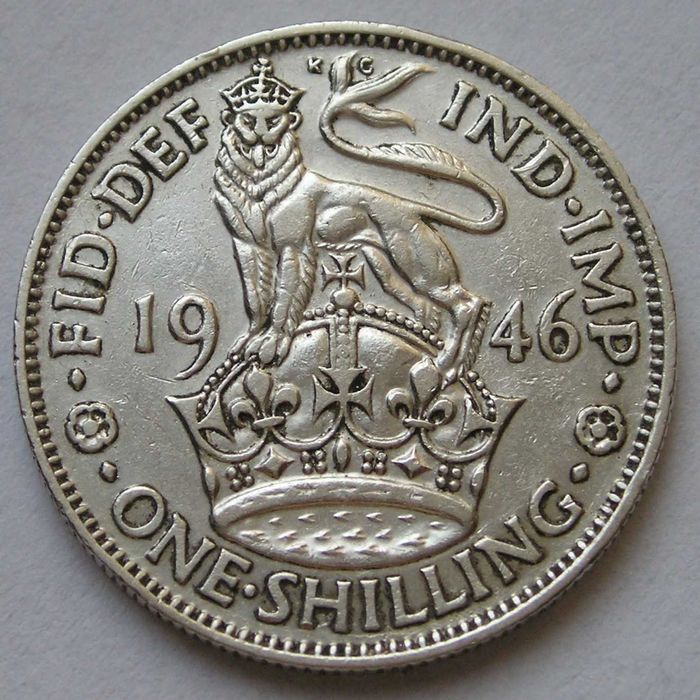 Wielka Brytania 1 shilling 1946 - król Jerzy VI - srebro