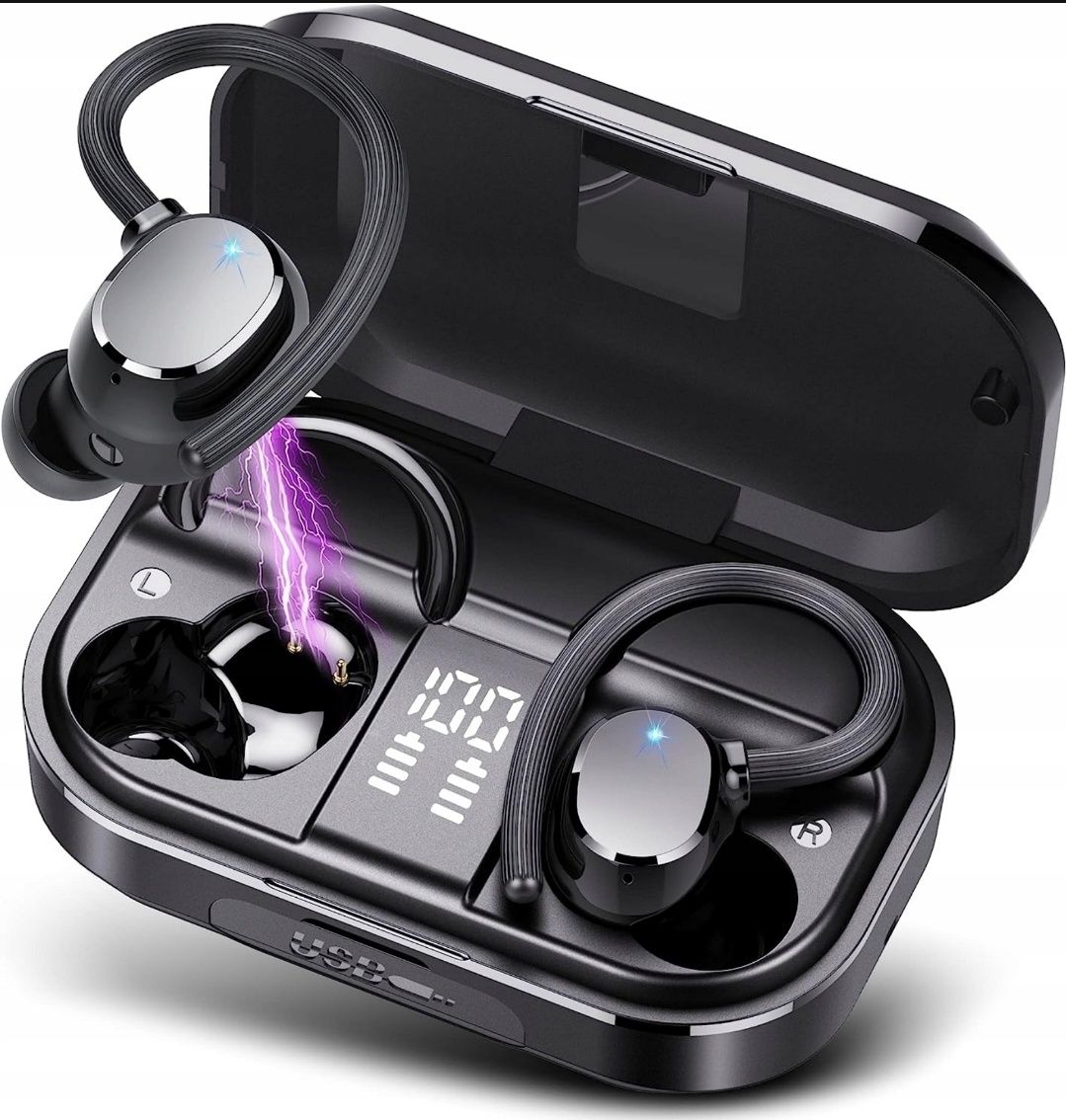POMUIC Q53 Słuchawki bezprzewodowe Bluetooth BASS IP7 USB-C powerbank