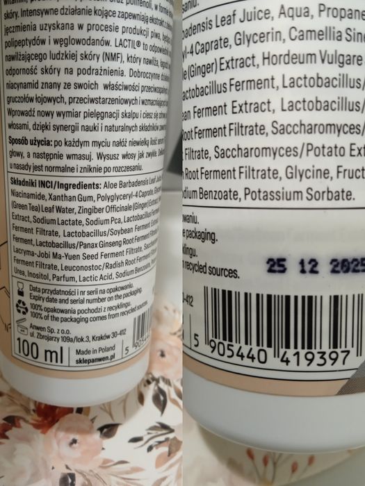 Delikatny peeling do skóry głowy Anwen plus serum rewitalizujace mikro