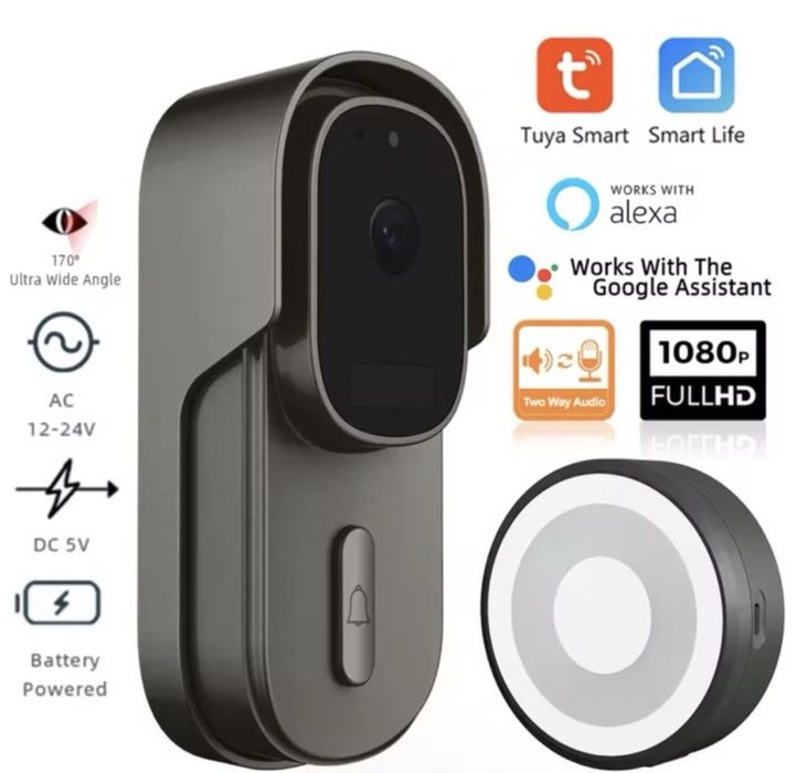 Vídeo Porteiro/Campainha WiFi Tuya