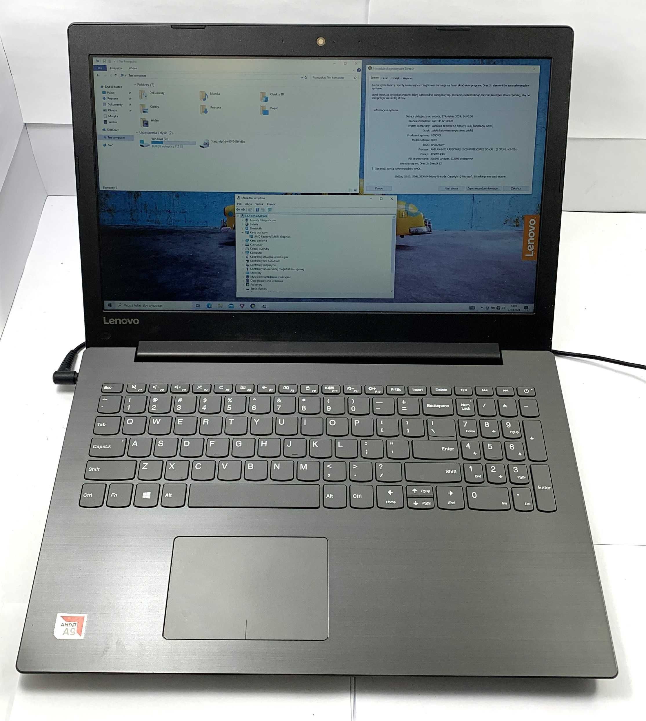 Laptop Lenovo Ideapad 320-15AST Amd A9-9420 4/128GB SSD + Zasilacz