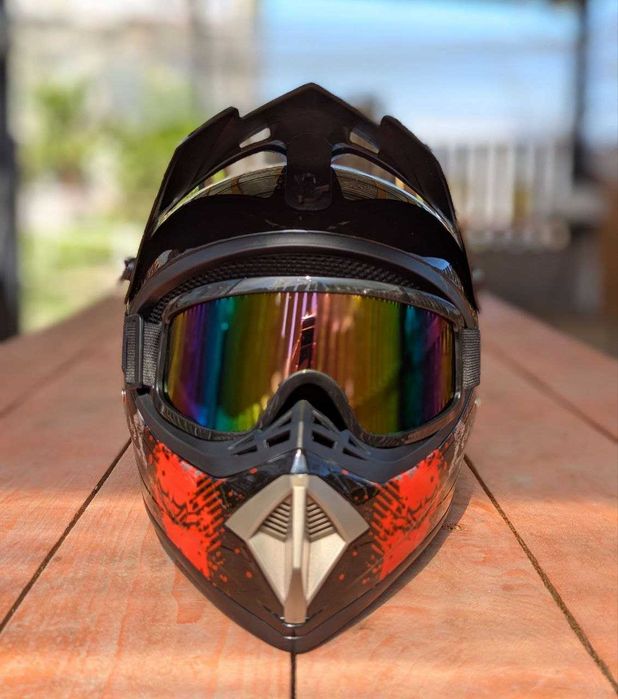 Мотошолом кросовий, шлем, шолом  +  ОКУЛЯРИ