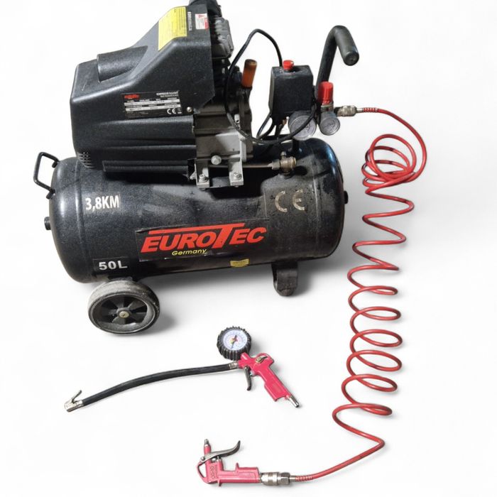 Kompresor olejowy EuroTec 50L 3.8KM + akcesoria