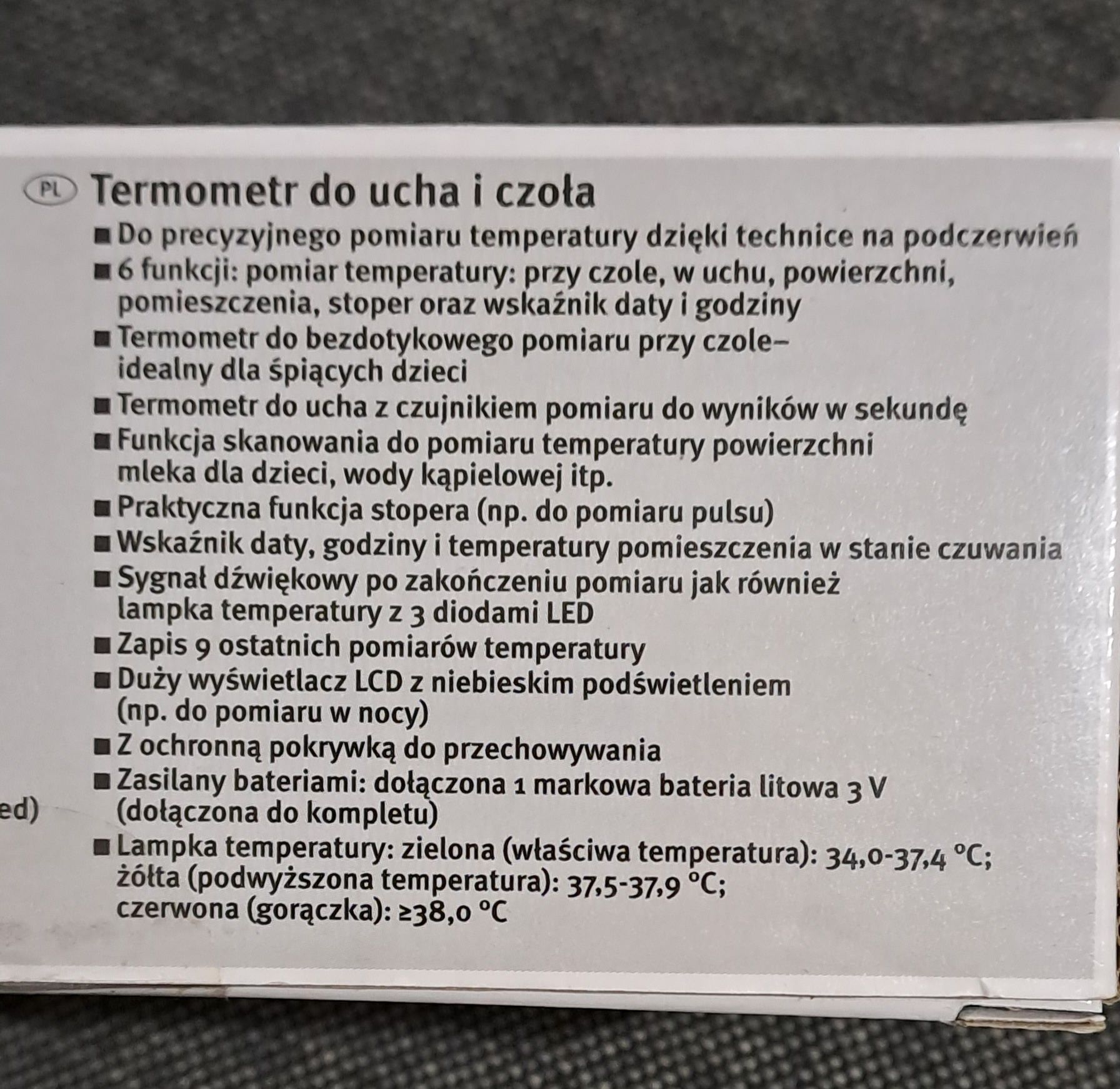 Termometr bezdotykowy na podczerwień