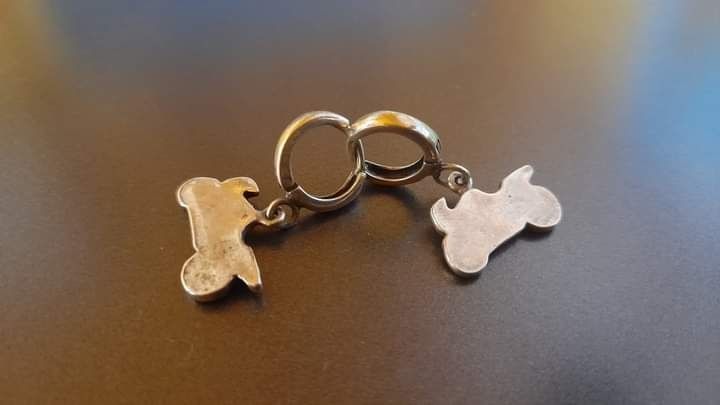 Женский байкерский комплект серебро серьги и пирсинг