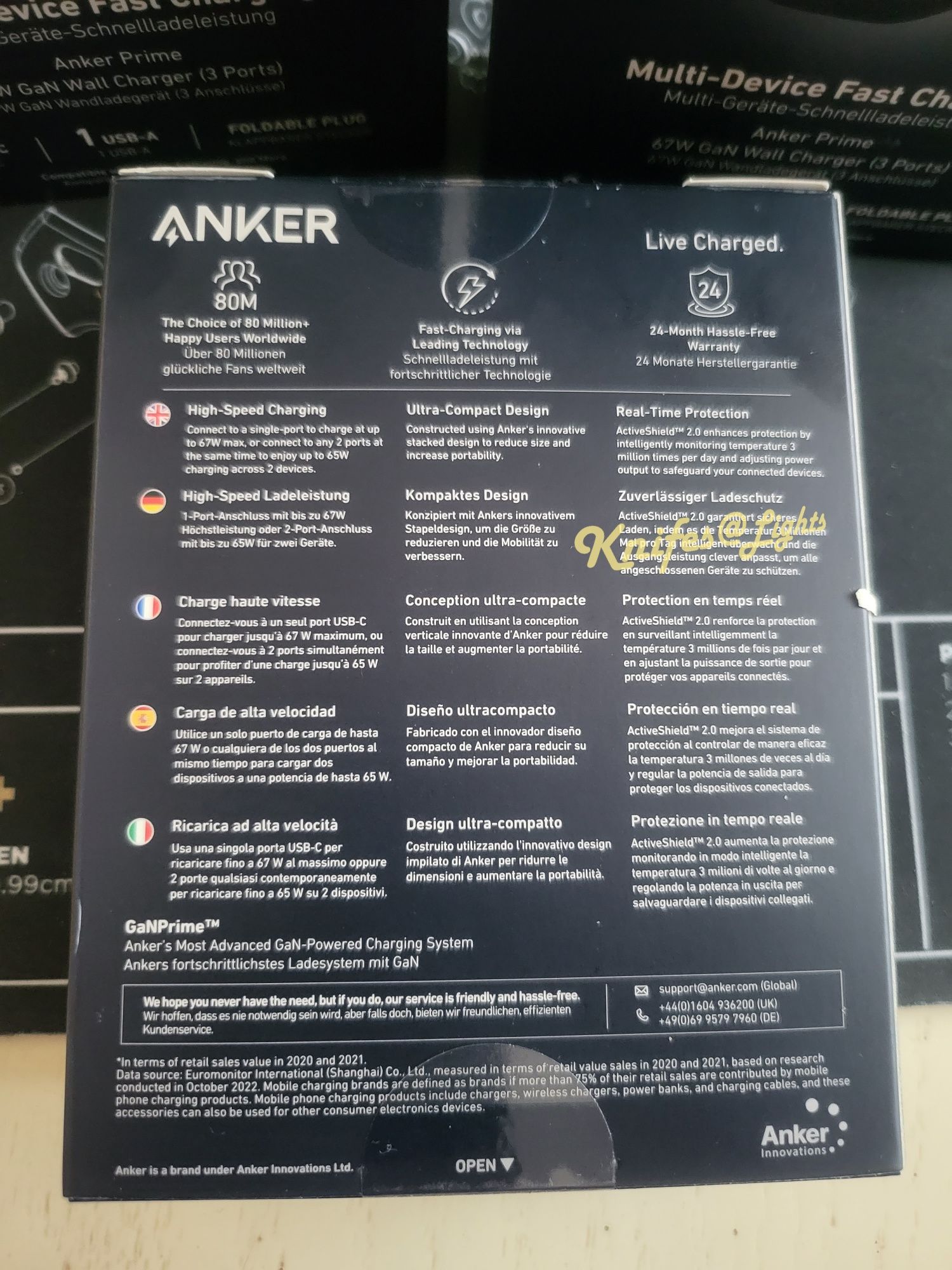 Anker 67w Gan, зарядний пристрій зі складною вилкою,EU