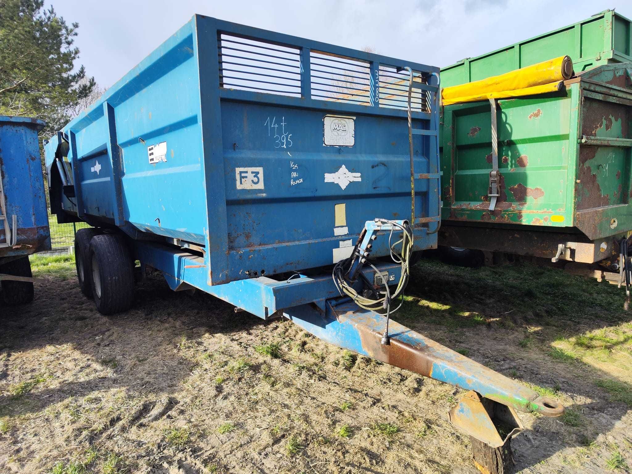 Przyczepa rolnicza tandem 10 12ton klapa hydraulicza plandeka, 8 14