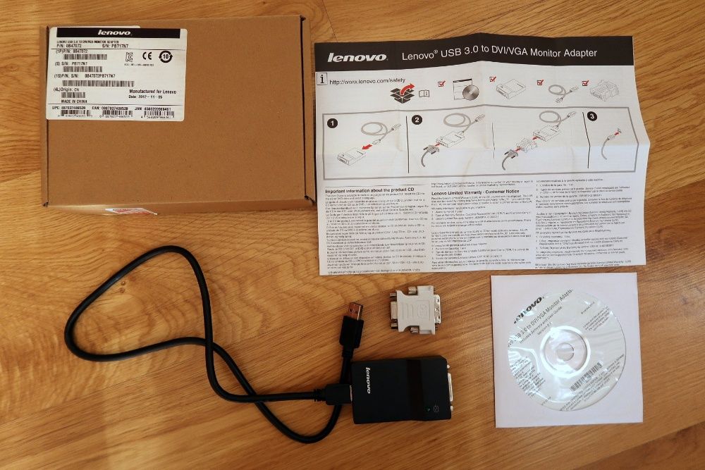 Lenovo Usb 3.0 Dvi/vga Monitor Adapter 0B47072