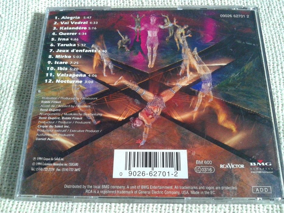 Cirque Du Soleil ‎– Alegría CD