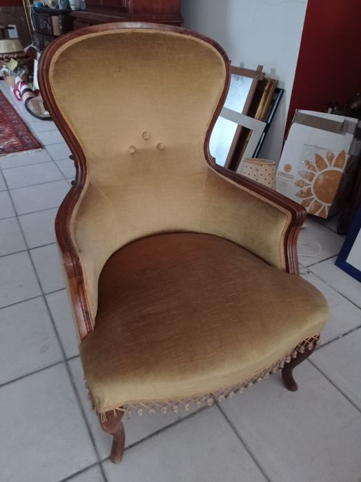 Bonito cadeirão em veludo