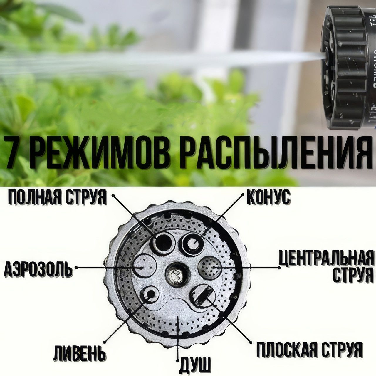 Шланг, садовый инвентарь 120/75/60/45/30/15 м для полива+Распылитель