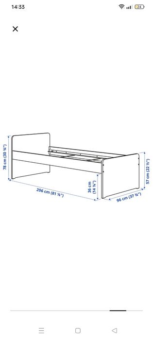 Łóżko Ikea  Slakt z dwoma pojemnikami