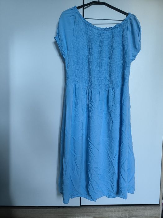 Błękitna włoska sukienka xl