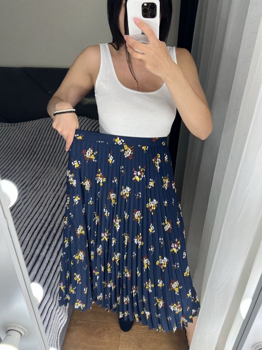 14 розмір спідниця юбка плісе гофре плиссіровку міді плиссе