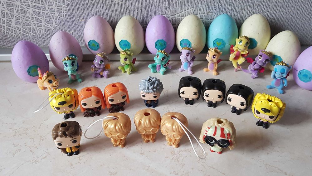 Smok Safiras Koniki Figurki Harry Potter GOLD funko kinder joy