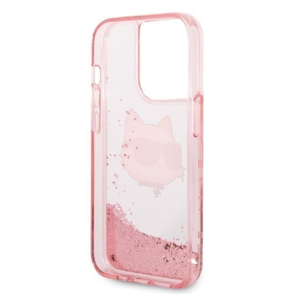 Etui Karl Lagerfeld do iPhone 14 Pro 6,1" Różowy Glitter Choupette