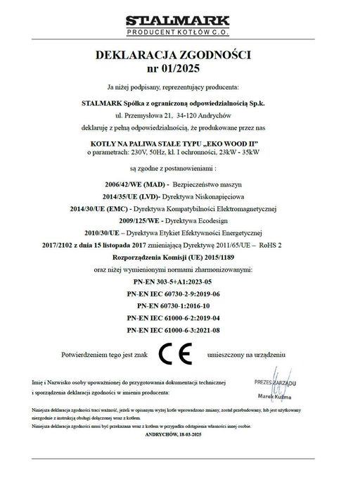 Kocioł Stalmark EkoWood 23kw - zgazowujący drewno - Cena z Montażem