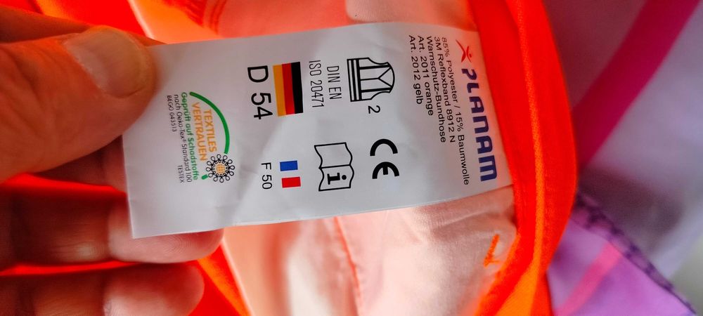 Nowe spodnie robocze ochronne ostrzegawcze pomarańczowe Planam