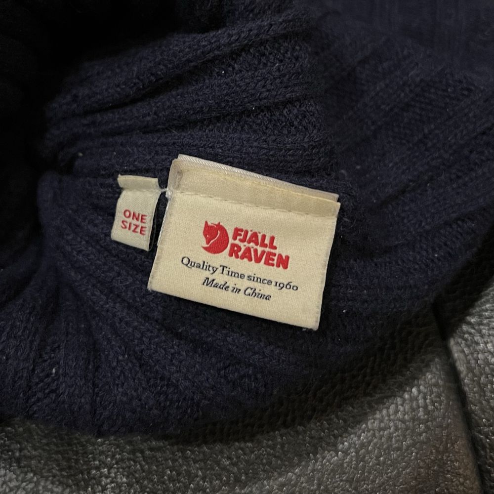 Шапка fjallraven hat navy синя wool шерсть вовна біні