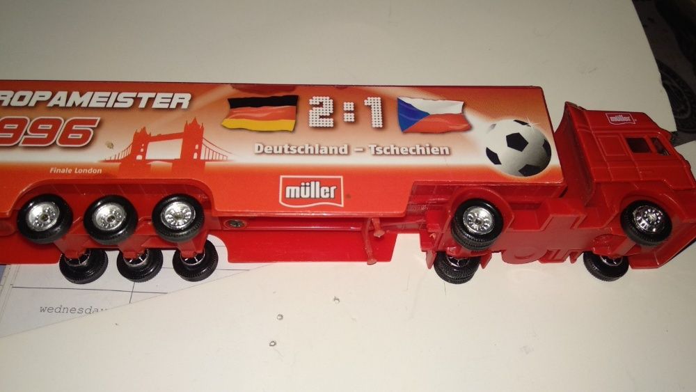 игрушка моделька фура машинка футбол германия чехия 2-1 1996 чемпионат