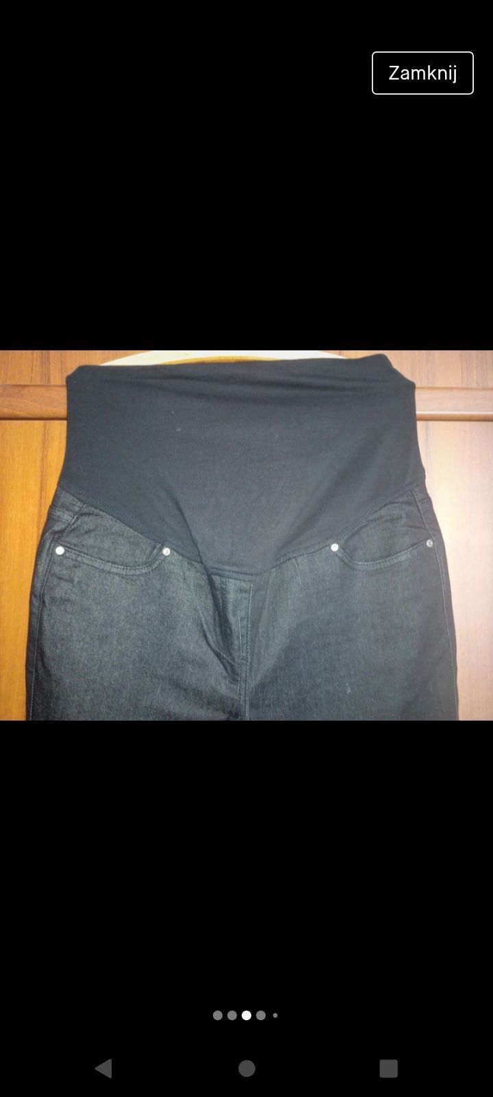 Jeansowe czarne spodnie ciążowe Oyanda  40,